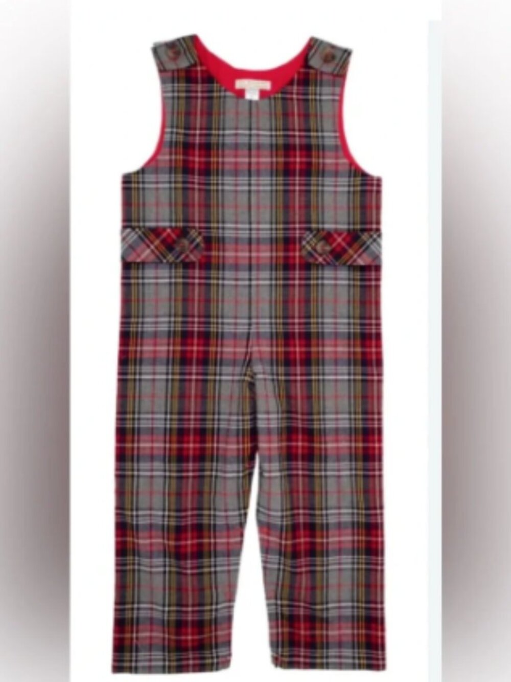TBBC Beaufort Bonnet Lawson Longall Flannel Park Lane Plaid 8/24M, 3T red